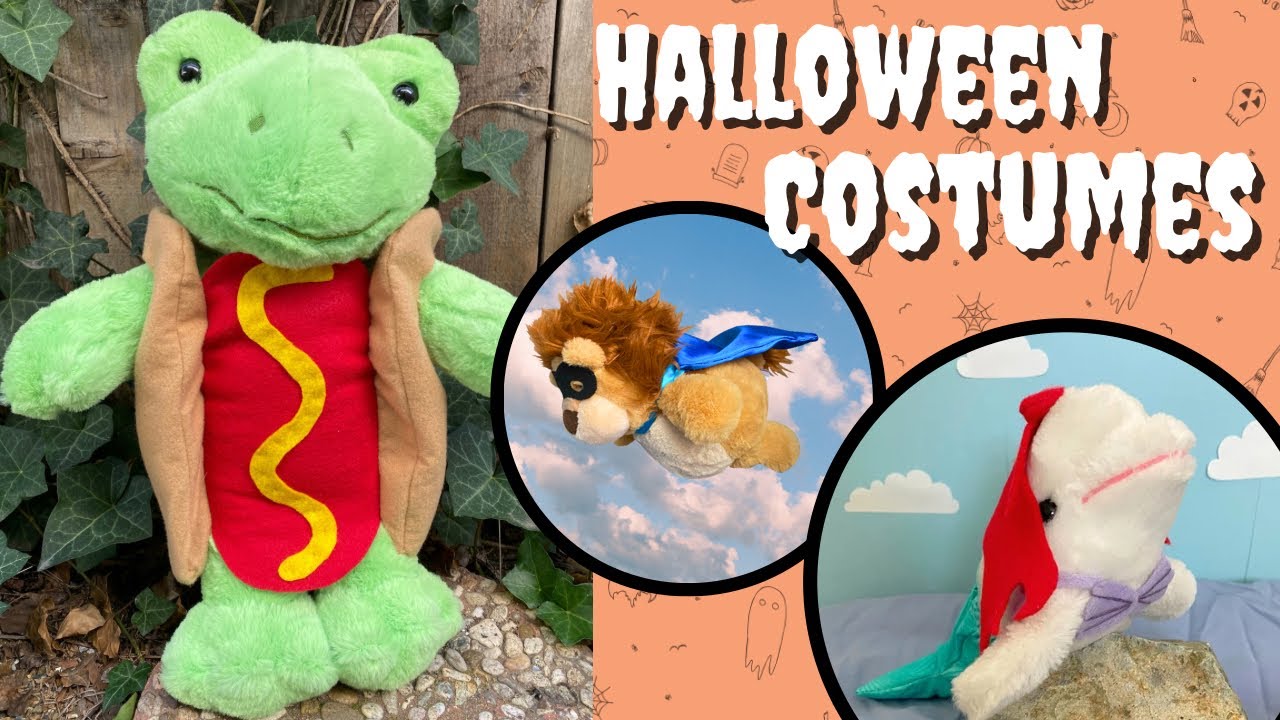 DIY Halloween Costumes for Stuffed Animals | Superhero, Hotdog, Little Mermaid
