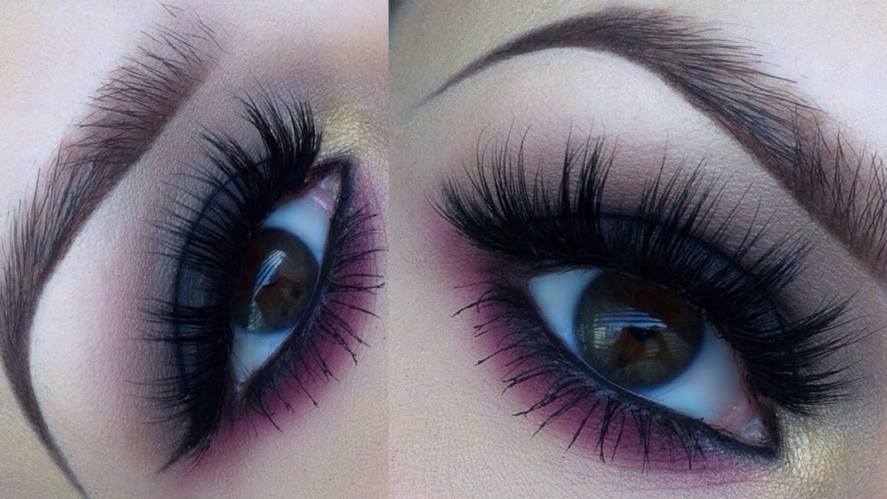 Dark smokey eye with a pink twist makeup tutorial