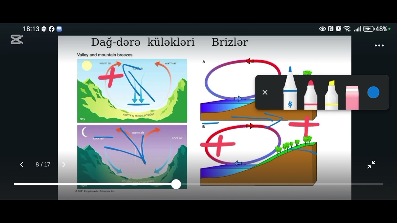Atmosfer. Küləklər  (Brizlər, Dağ-dərə küləkləri , Mussonlar, Passat, Qərb, Qütb küləkləri) 