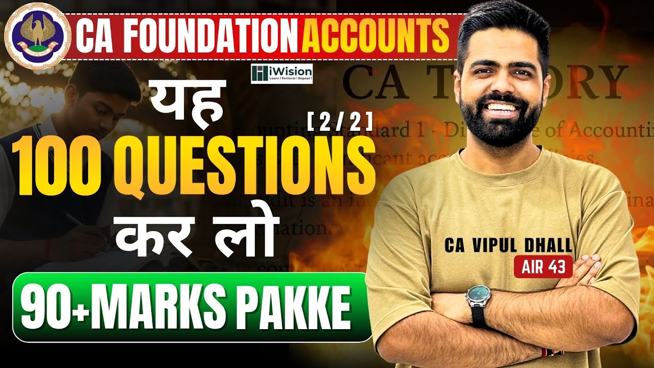 Most Important Questions for Sep 2025 - CA Foundation Accounting [ 2 / 2 ]