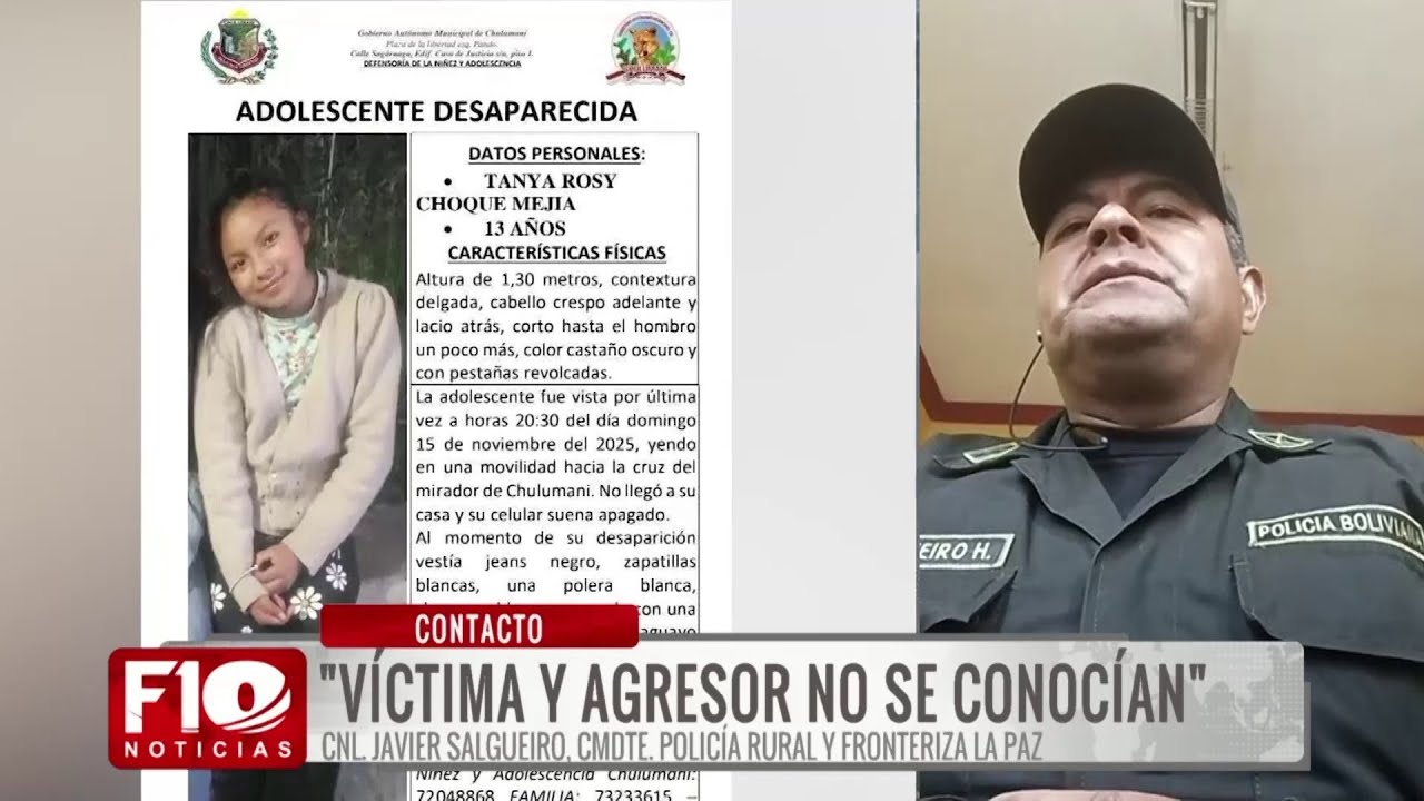 Sospechoso detenido tras la muerte de una adolescente en Chulumani