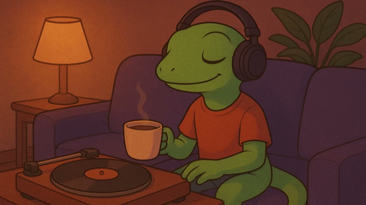 Gecko’s Vinyl Evening 🦎📀 | Cozy Lo-Fi Beats & Warm Night Vibes | Ambientlearn
