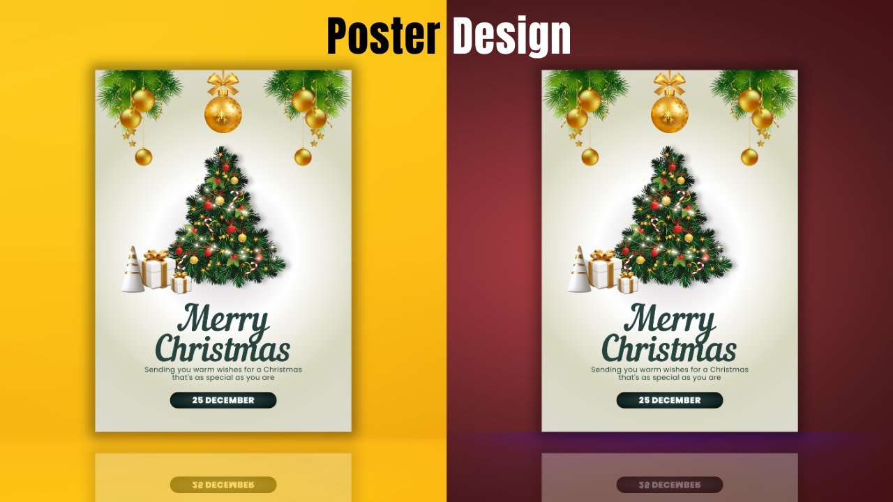 How to Create Merry Christmas Poster In Canva | Canva  #canvatutorial