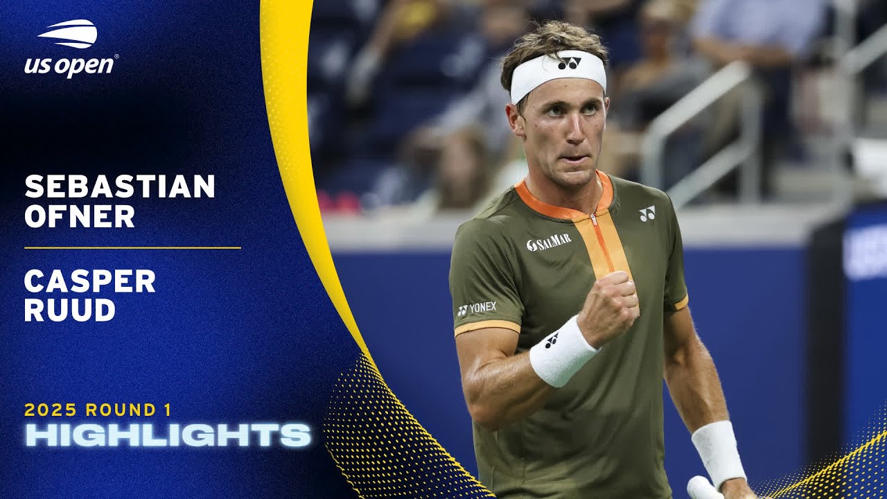 Sebastian Ofner vs. Casper Ruud Highlights | 2025 US Open Round 1
