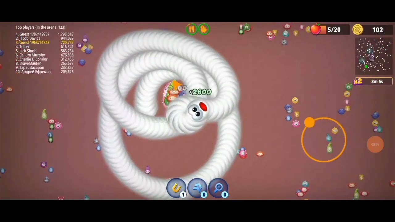worms zone top1 epopee gameplay | # top1worms zone i.o pro gameplay sorcery slither snake |