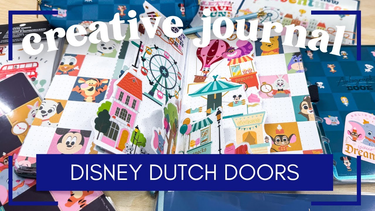 Creative Journal Setup July 2025 [Disney Dutch Door Spread in an A5 Notebook]