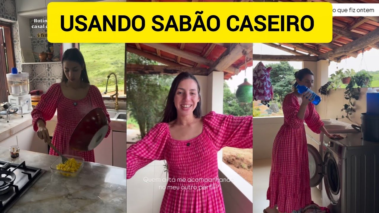 SARA KELLEN COMEÇA LAVAR ROUPA COM O SABÃO CASEIRO QUE ELA FEZ