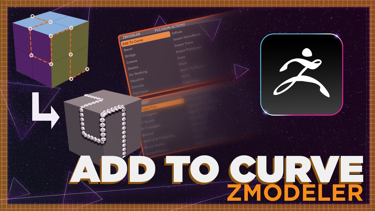 Zmodeler, Add to Curve l ZModeler Tutorial #002