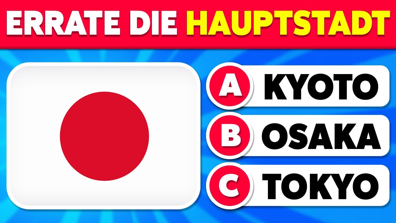 Errate die Hauptstädte der Welt 🚩🌎 Einfach, Mittel, Schwer, Unmöglich – Geografie-Quiz