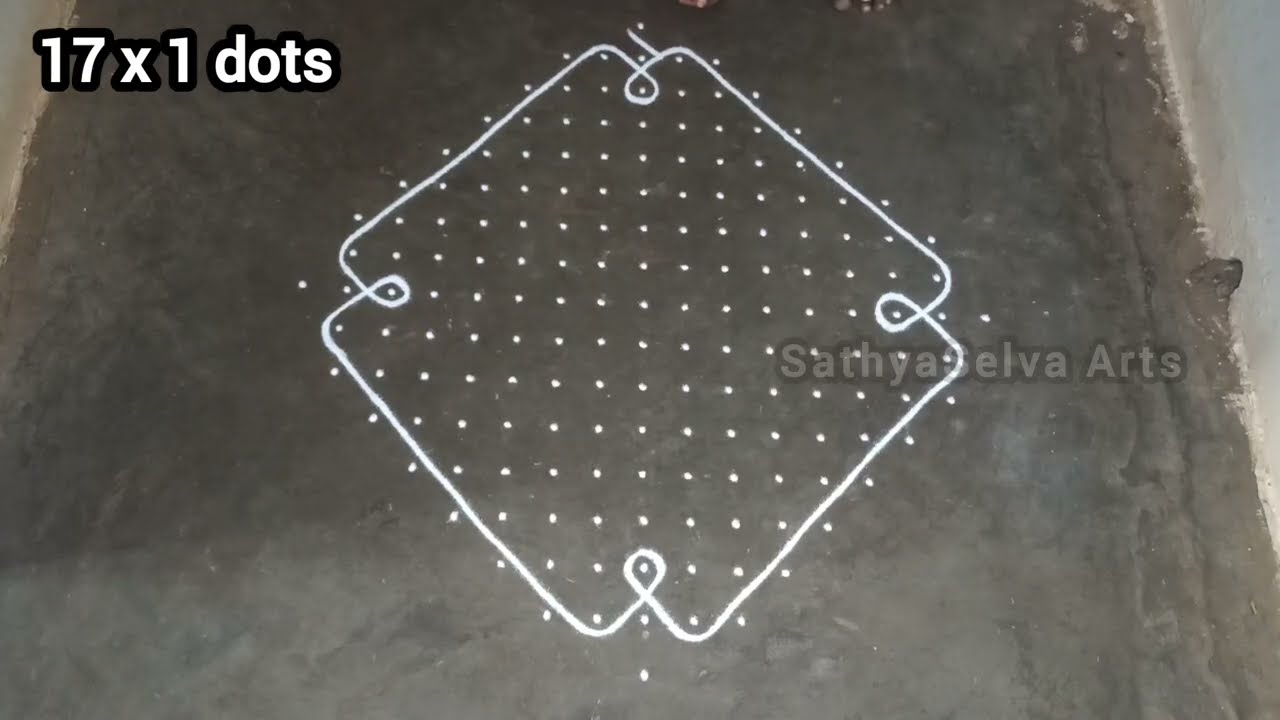 Margazhi kolam series | 17 x 1 dots kambi kolam | big easy grand sikku kolam | SathyaSelva Arts
