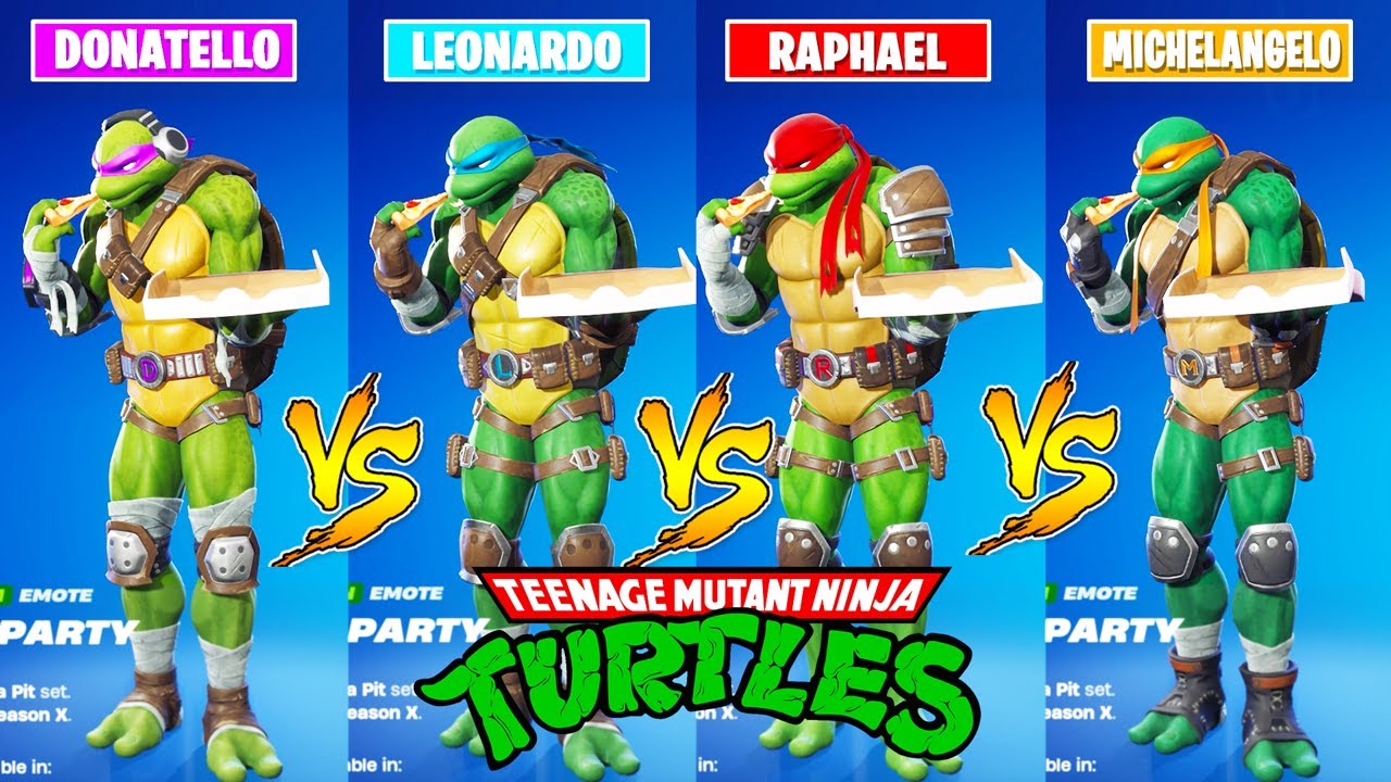 Танцевальная битва черепашек-ниндзя в Fortnite (скины TMNT)