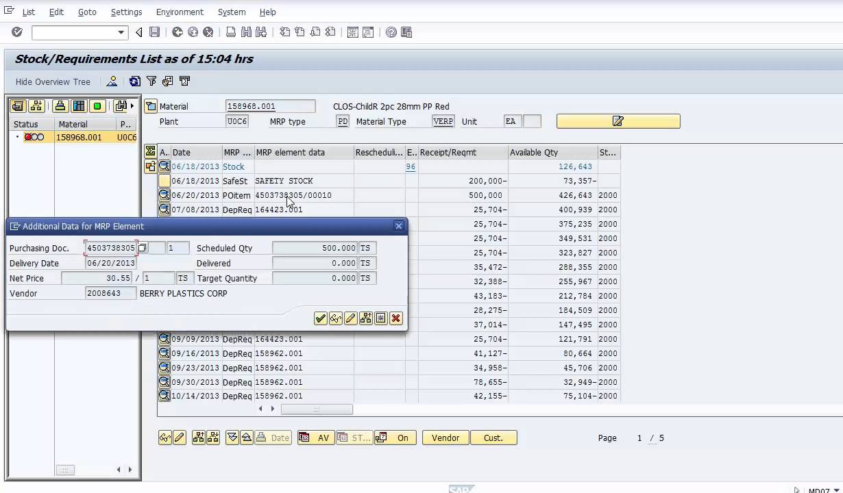 MD07 - MRP Requirement Review