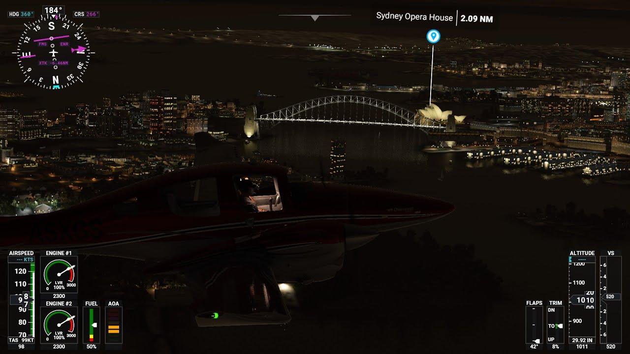 Microsoft Flight Simulator Sydney Tour With New ORBX Payed Pack Night Tour In Thunderstorm 14/10/20