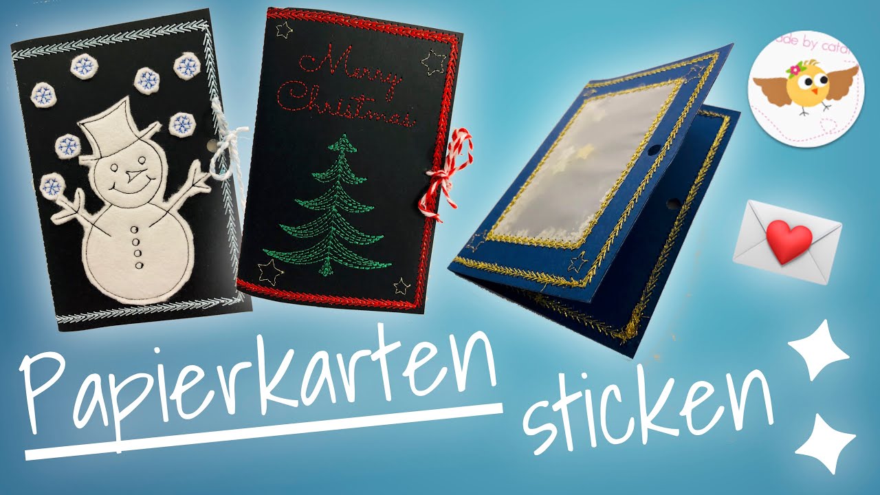 Sticken auf Papier?! ❤︎ XMAS-Karten 💌