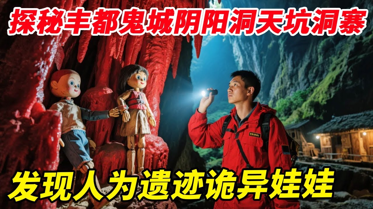 探秘丰都鬼城阴阳洞天坑洞寨，百年前悍匪罗老五在这里神秘消失，发现诡异木偶，回家后做了三天噩梦！【户外小北哥】