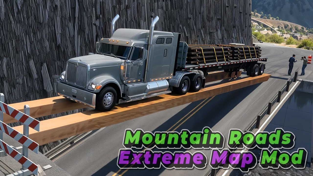 Mountain Roads Extreme Map Mod v1.55 - ATS Gameplay Map Review 4K