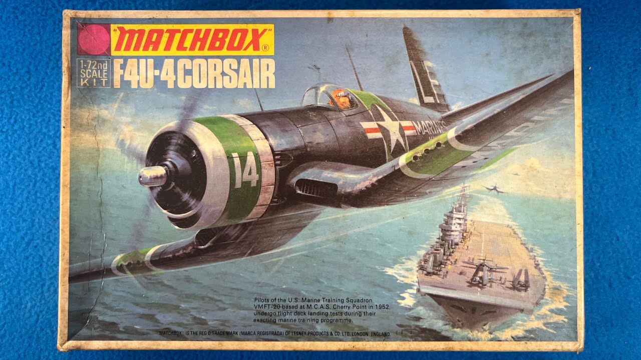 Matchbox 1972 F4U-4 Corsair Vintage Model Airplane Kit Review Unboxing