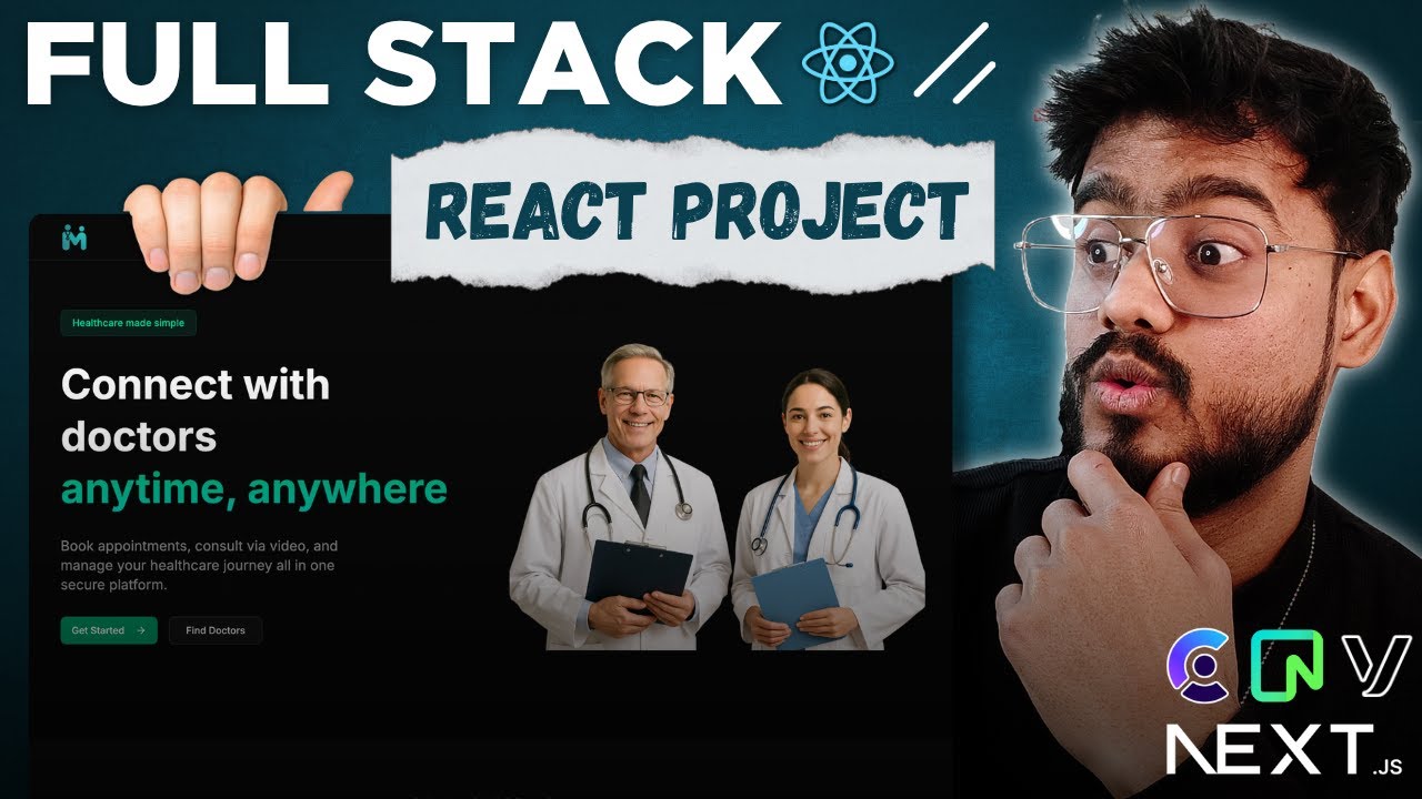Full Stack React Project ( Doctors Appointment Platform )- Next JS, Vonage, Tailwind, Prisma, Shadcn