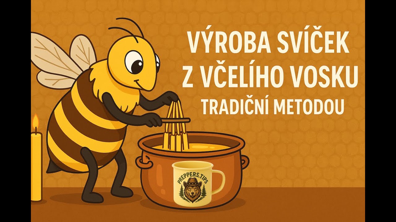 Výroba svíček z včelího vosku tradiční metodou | Namáčení knotů krok za krokem.