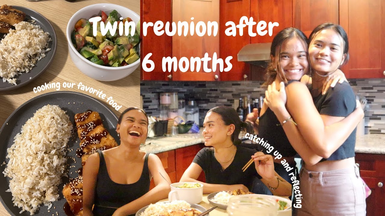 Twins Reunited after 6 months!! ll Cooking and catching up ft. vegan tofu katsu recipe