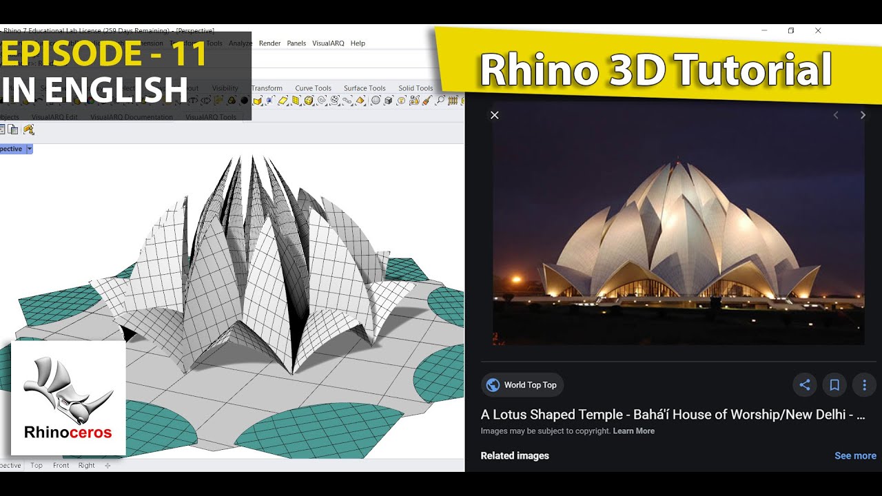 rhino 3d tutorial English | Episode 11| Real Building Into 3d Model | Ar Jeevan Kumar