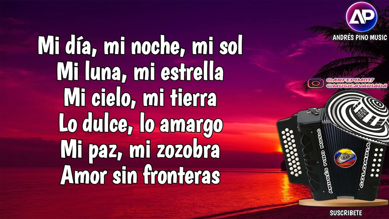 Amor Sin Fronteras - La Decision Vallenata | Letra | Andres Pino Music