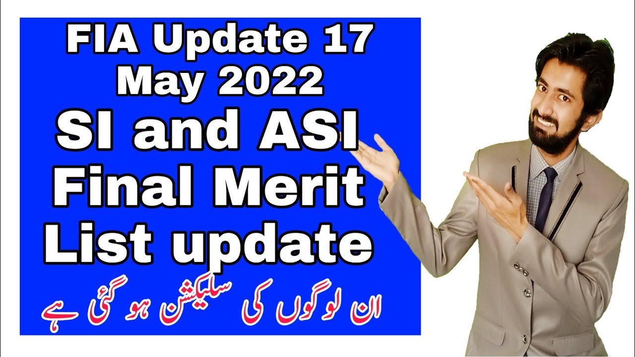 Fia SI And ASI Final Merit List Update