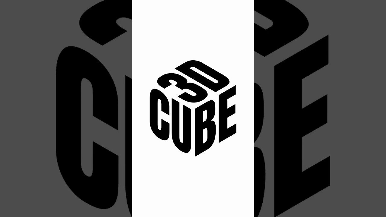 Create 3D Cube Typography in Illustrator! 💥🤯 #shorts
