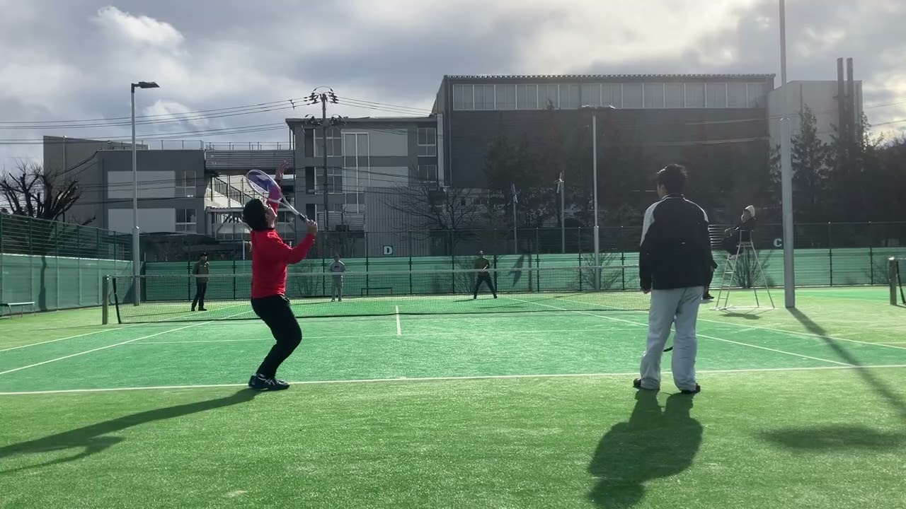 ソフトテニス  第4回お年玉争奪交流戦　桃野•齋藤　vs   高村•菊地