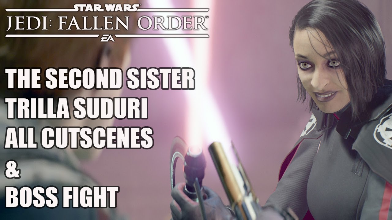 All Trilla Suduri Cutscenes Boss Fight | Final Boss Fight - Star Wars Jedi: Fallen Order