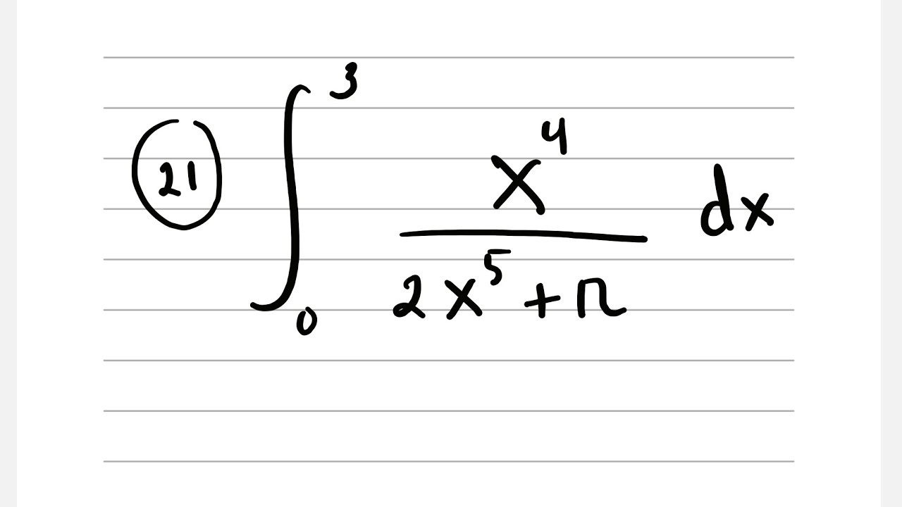 Integral tentu batas (0,3) fungsi x⁴/(2x⁵+pi) dx #integraltentu #bukupurcell