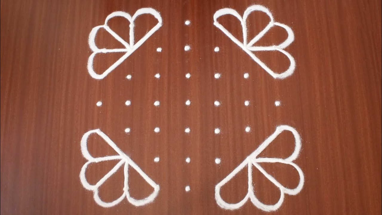7*7 Dots rangoli design for beginners step by step | Latest rangoli design for diwali festival