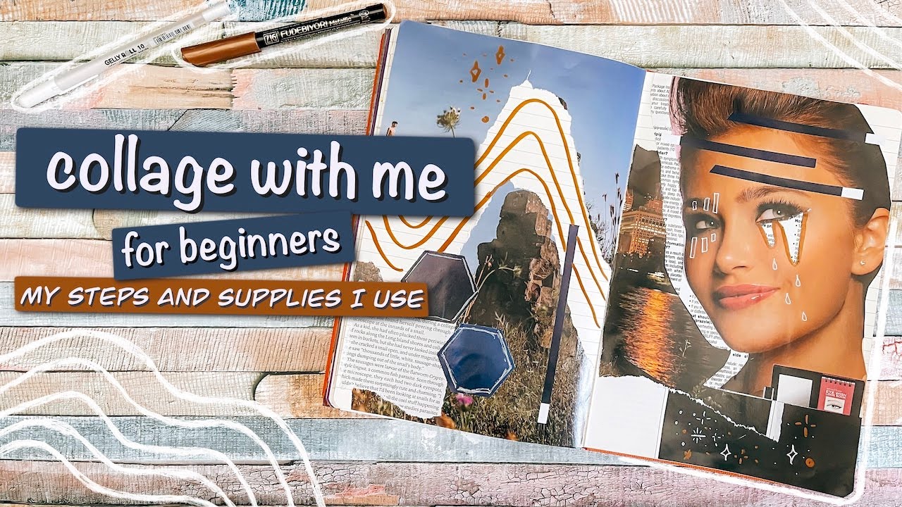 how to COLLAGE ART with me for beginners #14 | my steps & supplies i use | magazine clippings only