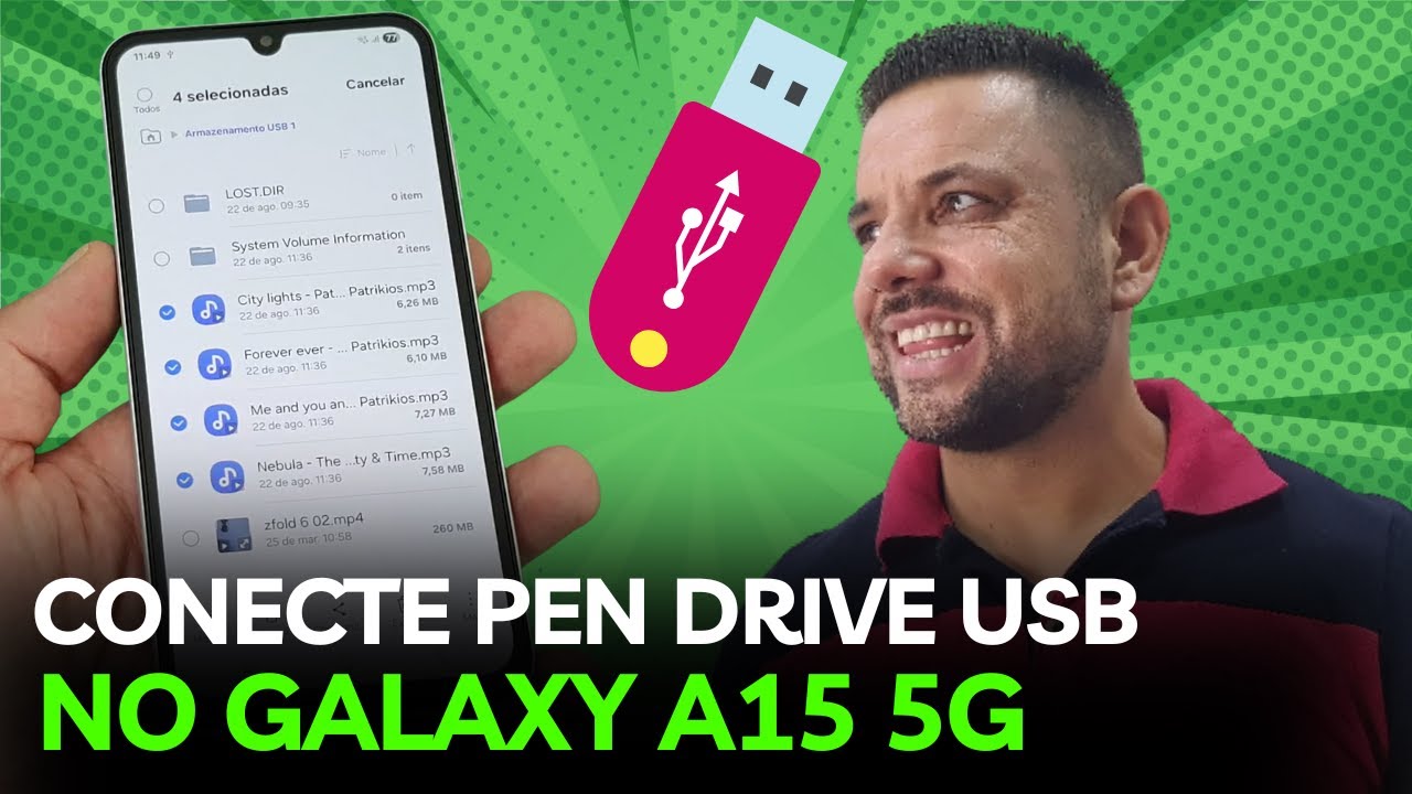 Samsung Galaxy A15 5G: Conecte PEN DRIVE USB! (O Jeito Mais Fácil de Acessar e Transferir Arquivos)