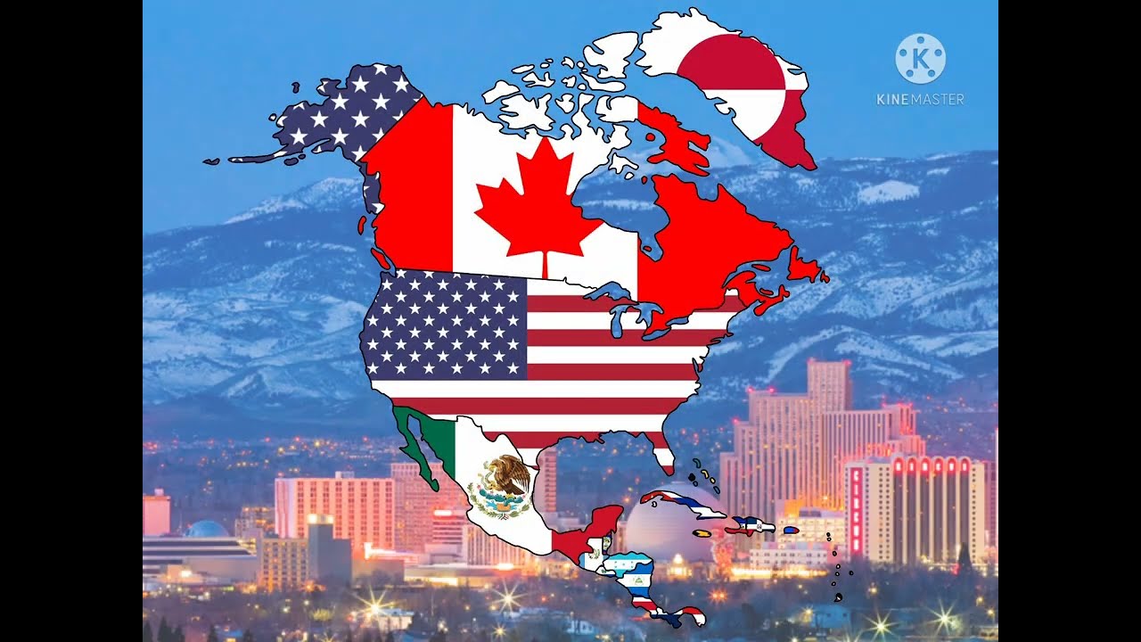 North America Flag Map Speedart
