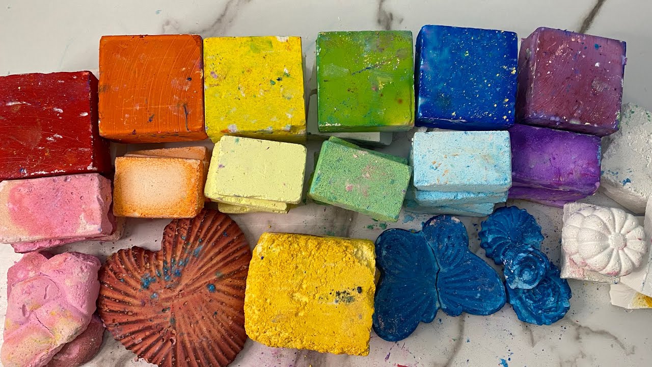 Rainbow Dyed Chalk + Soft Powdery Reformed Rainbow 🌈 ASMR Video