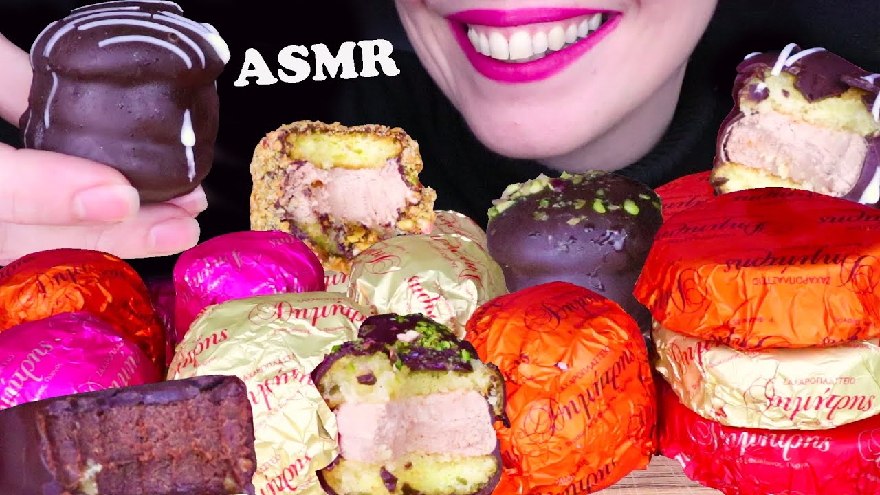 MINI ROUND CHOCOLATE CAKES & CARIOKAS 🍫 | No Talking | ASMR Mukbang  - 먹방 | Eating Sounds