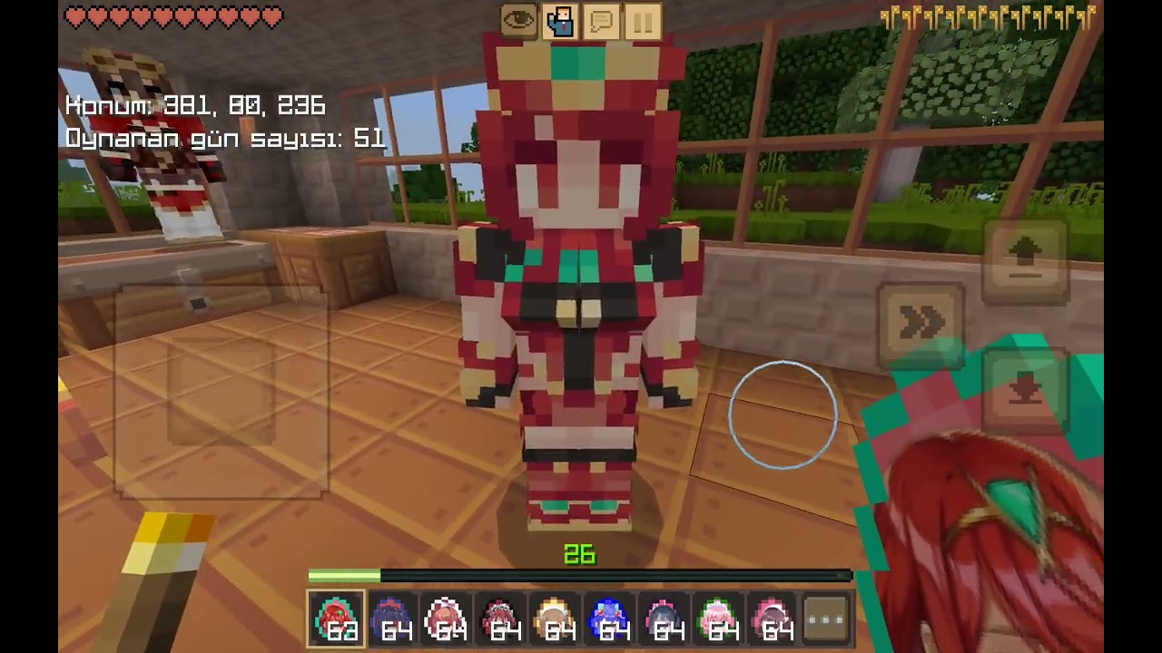 Crafting and building anime kızları evine, animeler ölmemesi için koruma yaptım.