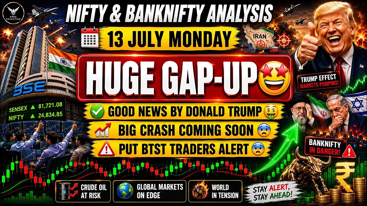 Nifty Monday Prediction | Bank Nifty Monday Prediction | July 13 Monday Market Gap Up or Gap Down