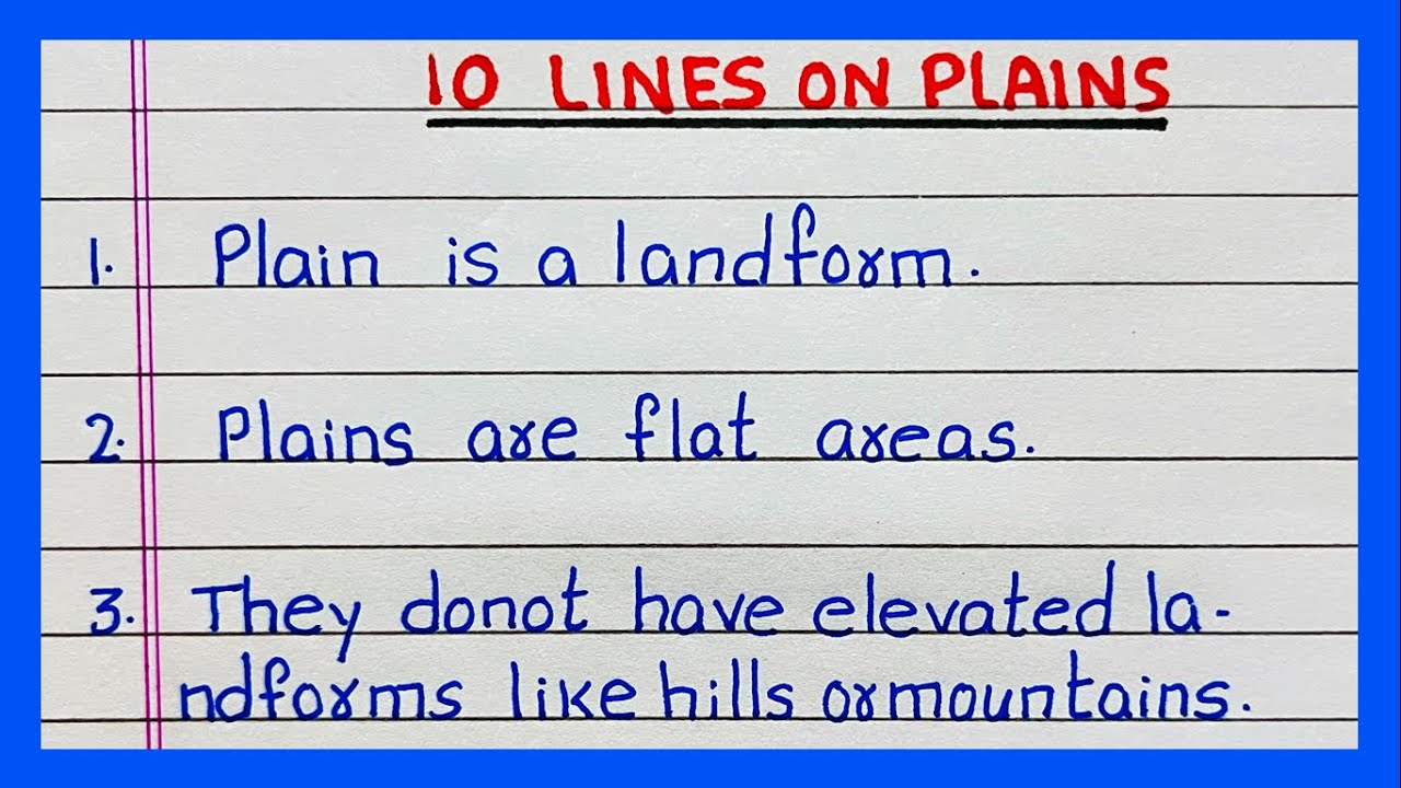 Few Lines on Plains | 10 Lines on Plains | in English