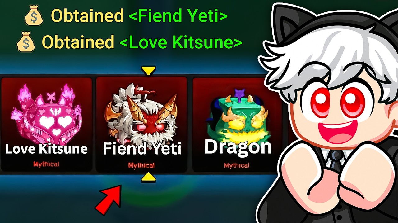 I Rolled New VALENTINE GACHA To Get FIEND YETI MUTATION Blox Fruits Roblox!