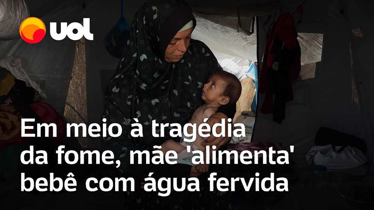 Fome em Gaza: Em meio à tragédia da fome, mãe 'alimenta' bebê com água fervida