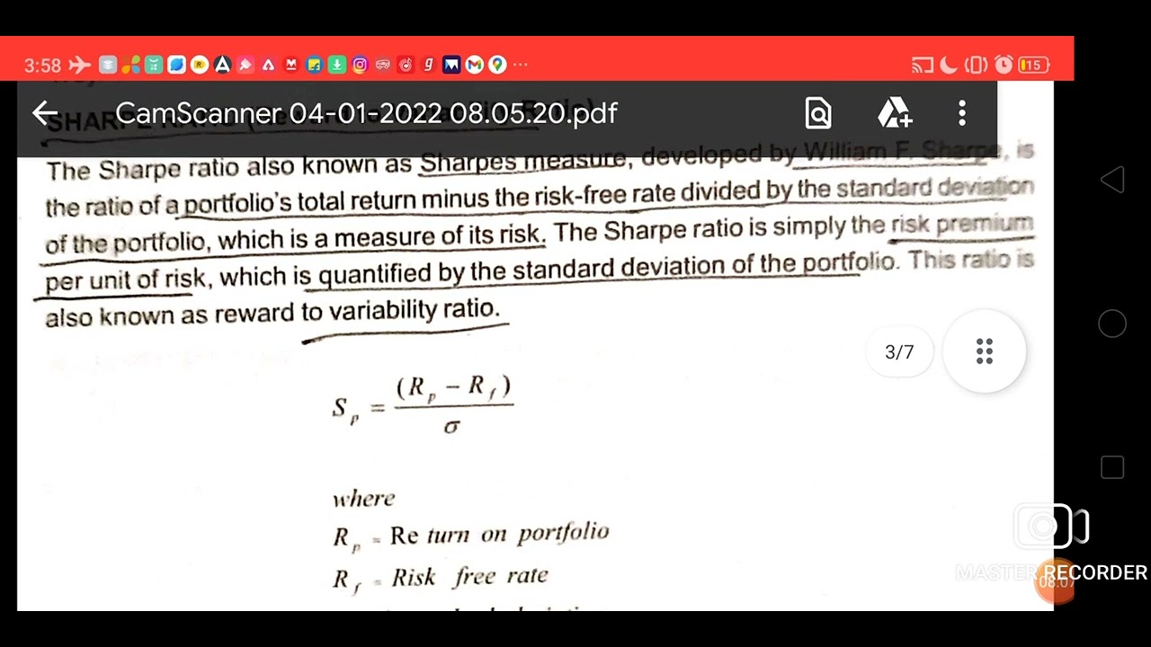 MPT,Sharpe Ratio,Treynor Ratio-Lecture by Swarun Sebastian Assistant Professor