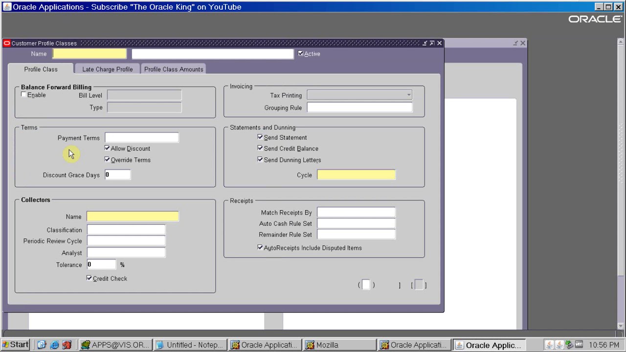 Customer Profile Class & Customer creation Training in Oracle R12 - Session 26