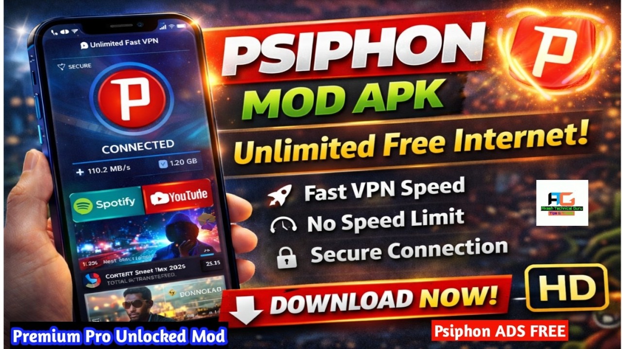 Psiphon Mod APK Download ⚡ Fast VPN + No Speed Limit | Latest Version 🔥 Unlimited Free Internet 2026
