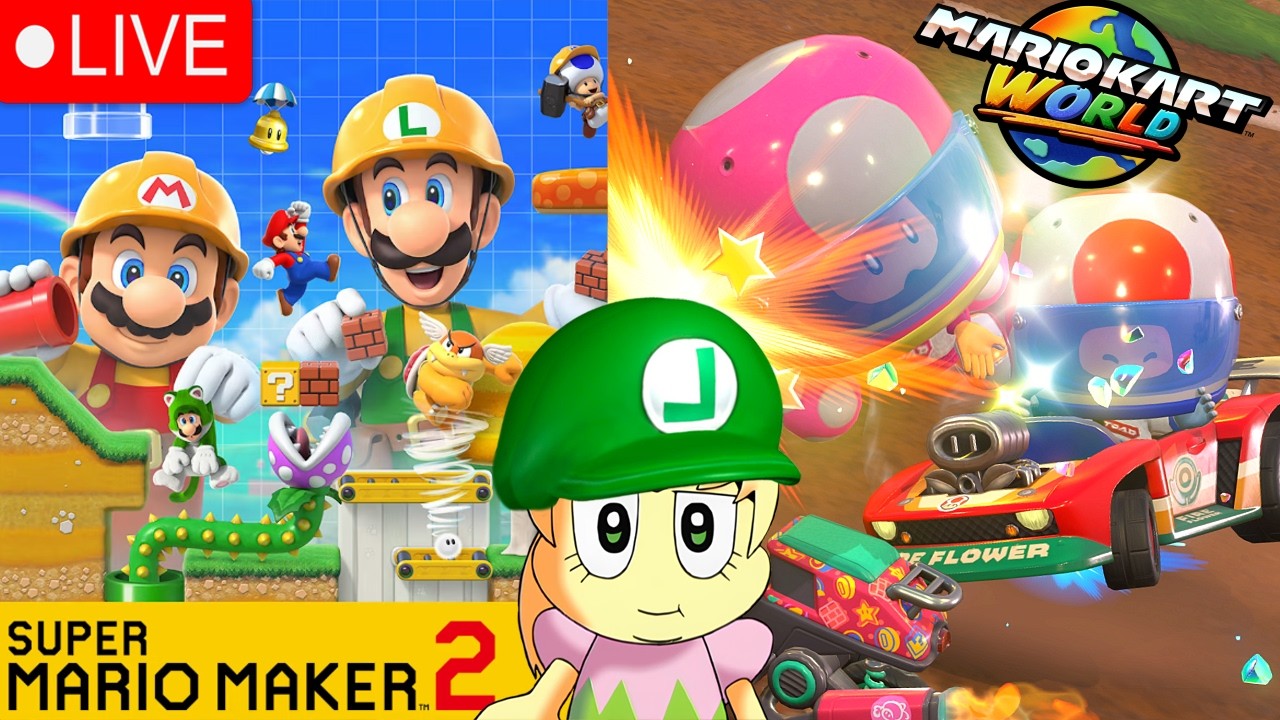 Super Mario Maker 2 + Kirby Air Riders! #retro #mario #nintendo
