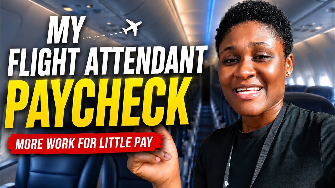 A REAL Flight attendant PAYCHECK. How much flight attendants are PAID