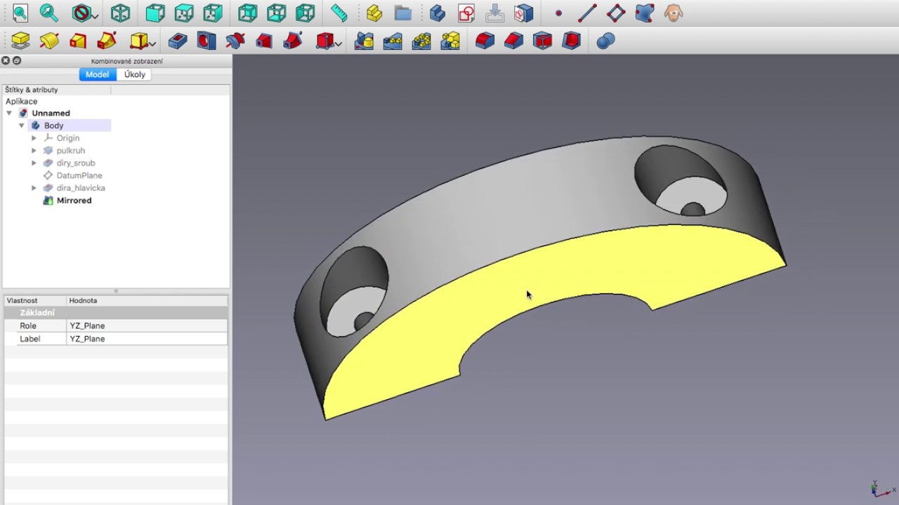 FreeCAD nad dotazy 4 - Objímka na trubku