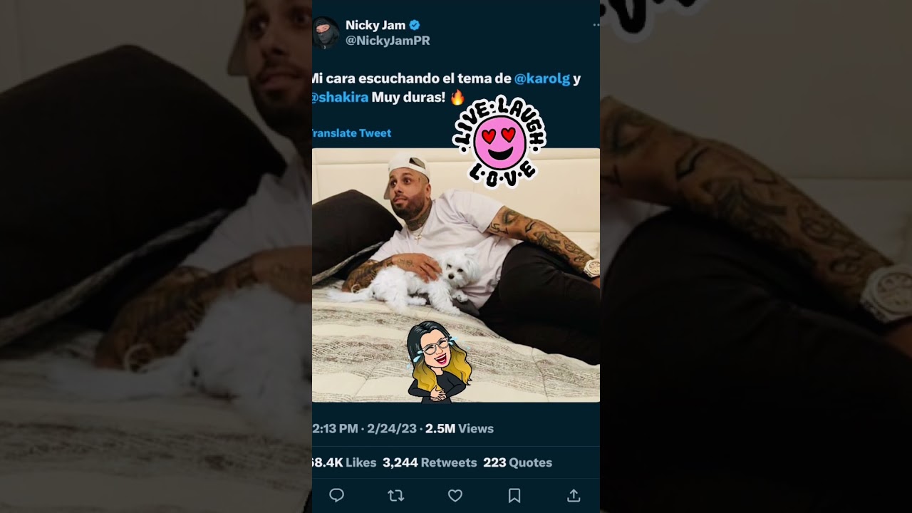 Nicky Jam escuchando el tema de @karolg y @shakira Muy duras! 🔥