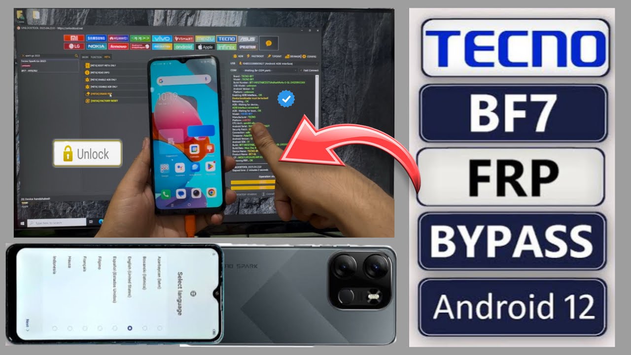 Tecno BF7 Frp Bypass Unlock Tool | Tecno Spark Go 2023 Google Account Remove (MATA Mode)